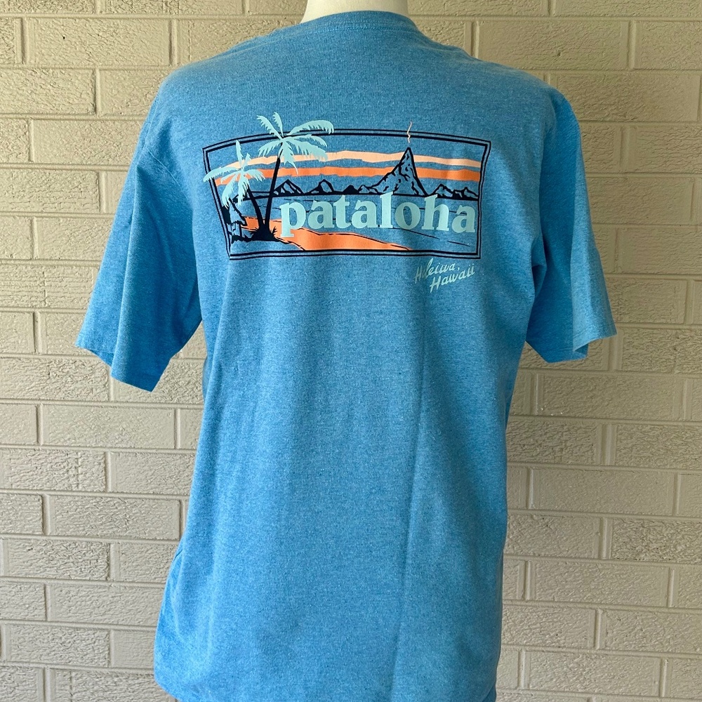 Patagonia Pataloha Mens Regular Fit Blue T Shirt Size Medium